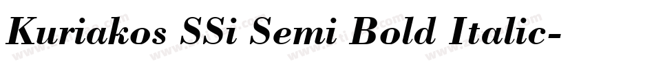 Kuriakos SSi Semi Bold Italic字体转换